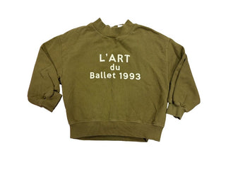 Zara Green Sweatshirt with Ballet Graphic, 4-5 years
