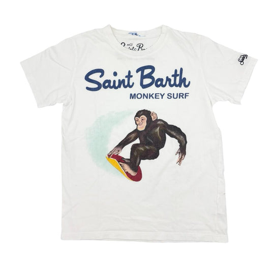 Mc2 Saint Barth white surfing monkey tshirt, 12 years