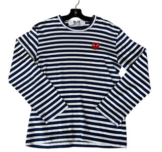 Comme Des garcons Navy stripped long sleeve, youth Medium