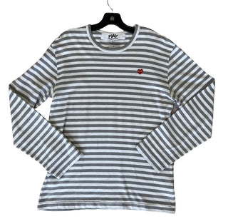 Comme des Garçons Grey stripped long sleeve, youth medium