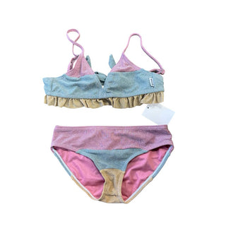 Limeapple metallic tri colour bikini set, new with tag, 8-10 years