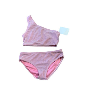 Limeapple pink metallic asymmetrical tankini set, new with tag, 8-10 years