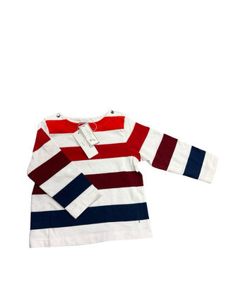 Jacadi White stripe crewneck new with tags, 24 months