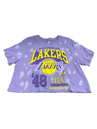 NBA Cropped Purple Lakers Graphic Shirt, medium