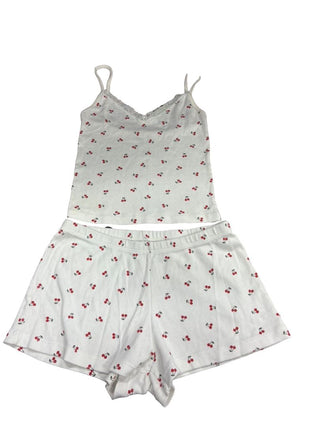 John Galt Pointelle Knit Cherry Lounge Set, O/S