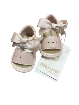 Mayoral Blush Pink Bow Sandals - New With Tags, Newborn