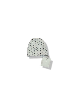 White/Navy Lilette Lilette White/Blue Ribbed Star Hat, 3 Months