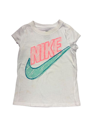 Nike White Tee with Nike in Sparkles - Some stains, reflected in price, 4-5 years