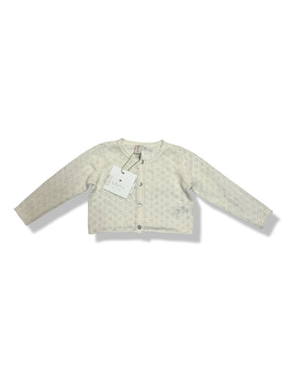 Lilette Lilette Knit Pointelle Cardigan in Ivory, 12 Months