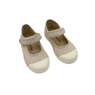 Childrenchic tan polka dot mary janes, euro 22 little kid