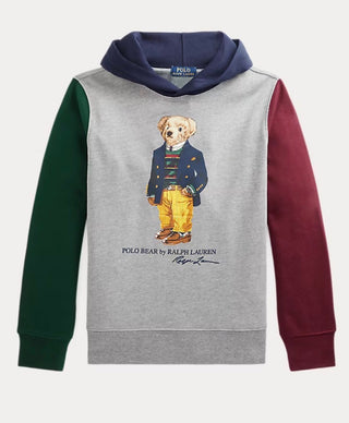 Ralph Lauren Block fleece hoodie with bear, Medium