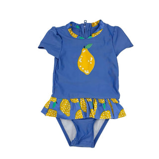 Cat & Jack blue pear swim suit w/ruffles, 18 months