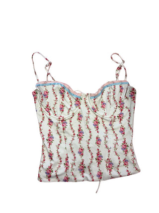 Edikted White Corset Top with Floral Print, medium