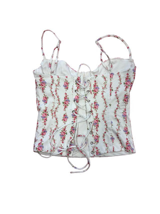 Edikted White Corset Top with Floral Print, medium
