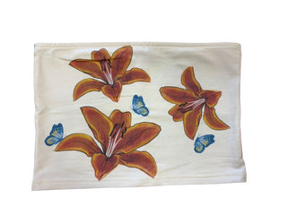 Edikted White Tube Top with Lillies and Butterflies, medium