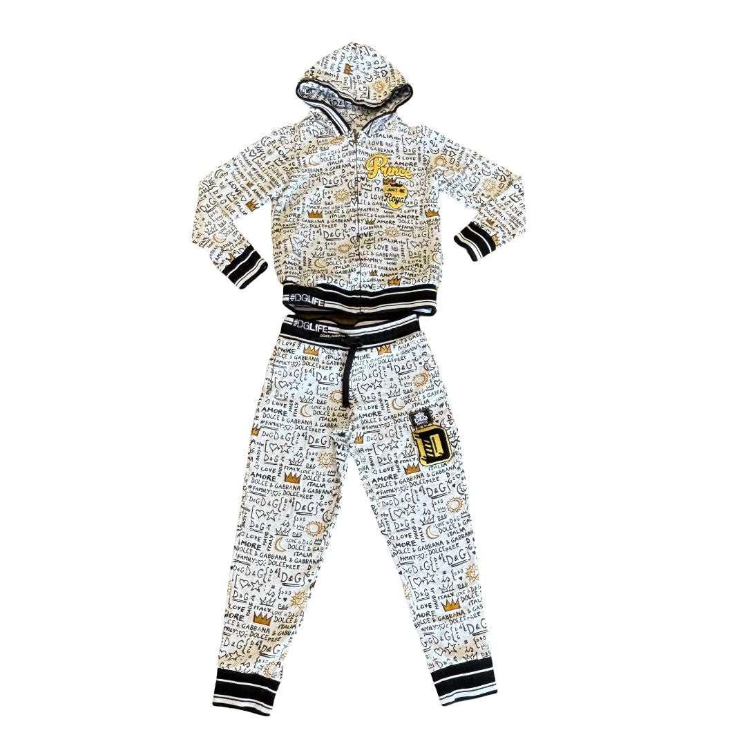Dolce & Gabbana graffiti print sweat set, 9-10 years