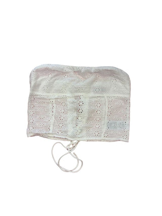 Edikted White Eyelet Corset Tube Top, medium