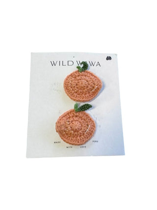 Wild Wawa Crochet Orange Hair Clip Set New with Tags, o/s