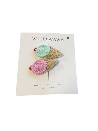 Wild Wawa Crochet Ice Cream Hair Clip Set New with Tags, o/s