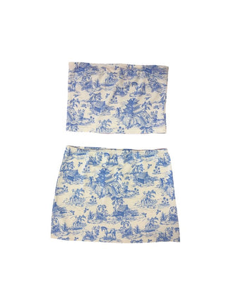Edikted Blue and White Tube and Skirt Set, medium