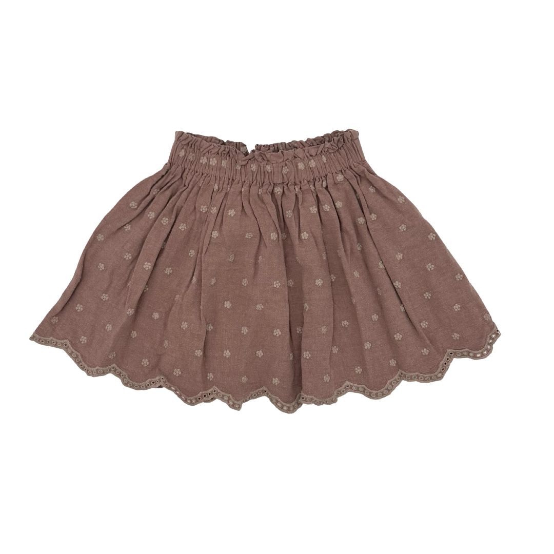 Rylee + Cru plum skirt w/embrodered flowers , 6-7 years