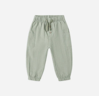Quincy Mae Green Linen Pants, New With Tags, 4-5 years