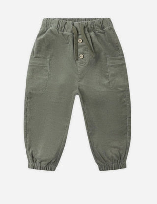 Quincy Mae Green Corduroy Pants with Cargo Pockets, New With Tags, 4-5 years