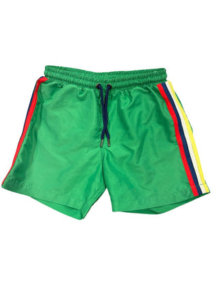 Sunuva Green and Multicolour Stripe Swim Trunks, medium