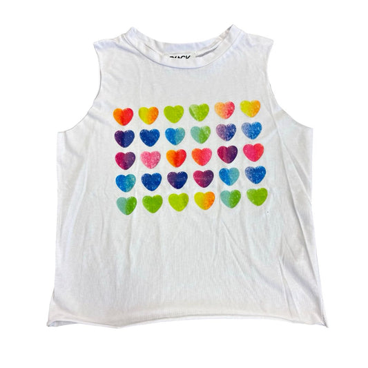 Rock Candy rainbow hearts tank top, 6x