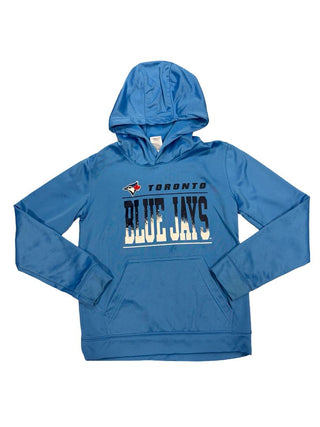 MLB Blue Hoodie with Blue Jays Graphics - Staining, reflected in price, medium youth