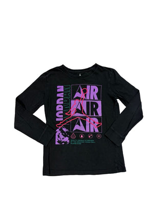 Nike Black Longsleeve Tee with Air Jordan Graphics, 12-13 years