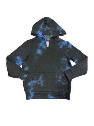 Rowdy Sprout Black and Blue Tie Dye Hooded Sweatshirt, 10 years