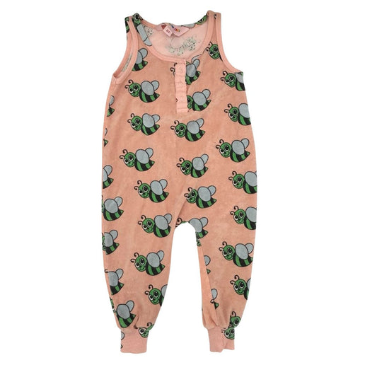 Hugo Loves Tiki pink bumblebee pant romper, 2 years