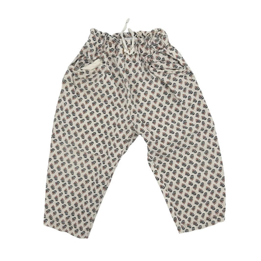 Zara tan floral pants, 2-3 years