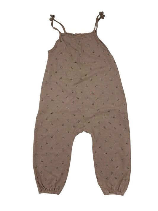 Quincy Mae pink cherry pant romper, 2-3 years