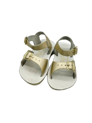 Sun-San gold Surfer Split leather insoles sandals, 7 little kid