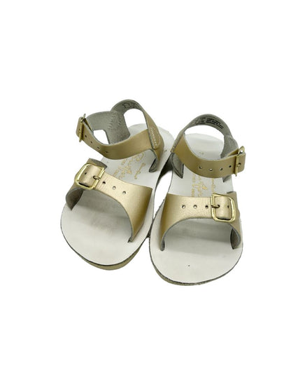 Sun-San gold Surfer Split leather insoles sandals, 7 little kid