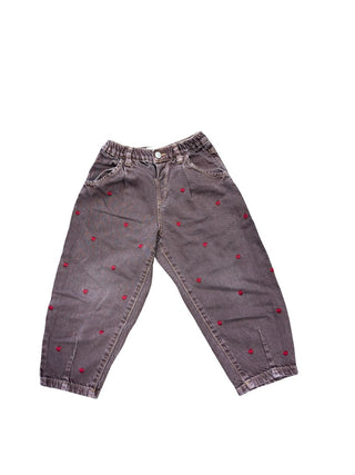 Zara Brown jeans with red hearts, 4 years