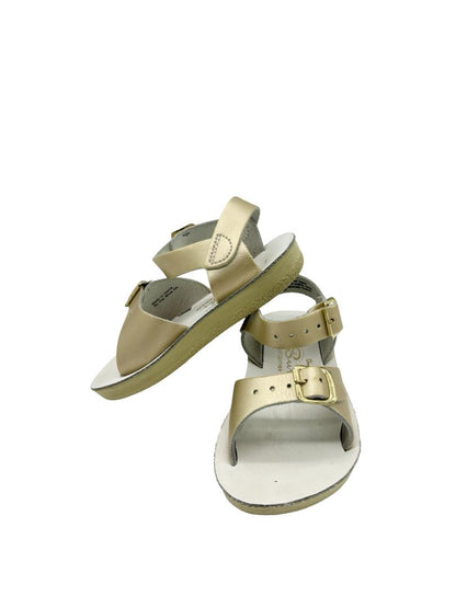 Sun-San gold Surfer Split leather insoles sandals, 7 little kid