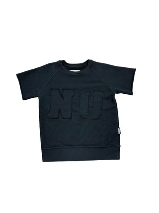 Nununu Black tshirt with writing, 6-7 years