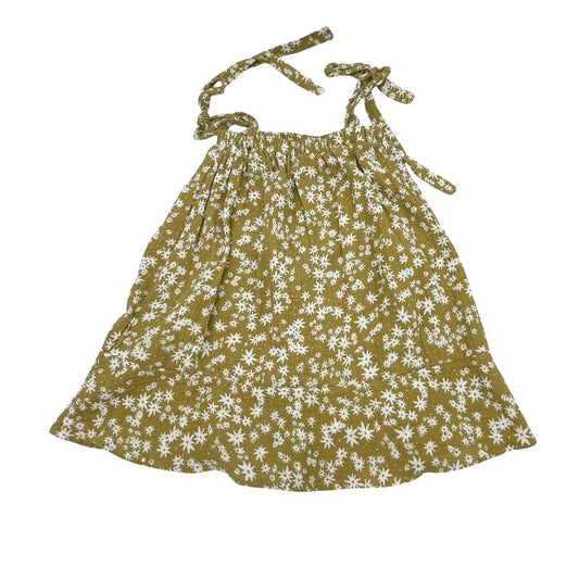 Rylee + Cru green w.white flowers dress, 4-5 years