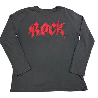 Zara Charcoal Longsleeve Tee with "Rock" Graphic, 8 years