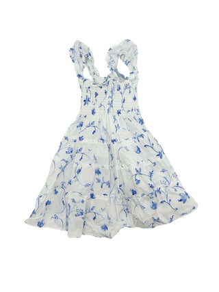 Hillhouse white/blue floral dress, 5-6 years