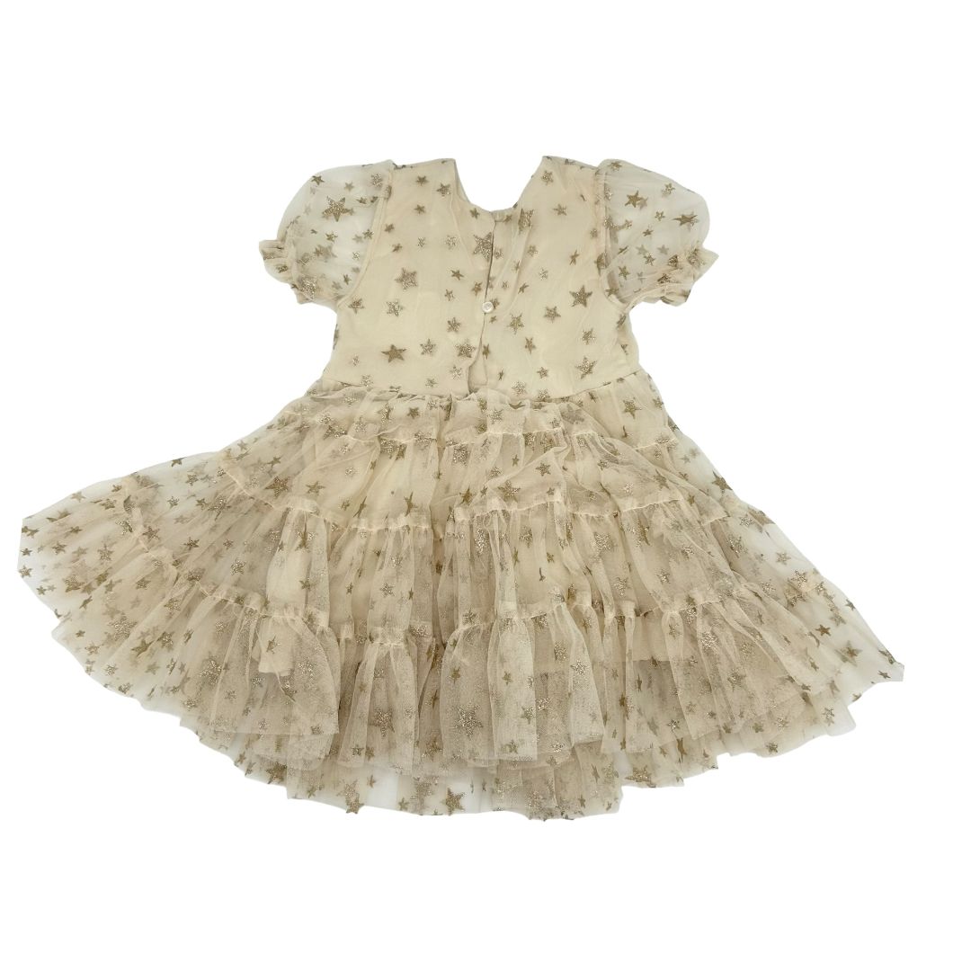 Noralee cream w/gold stars tulle dress, 2 years