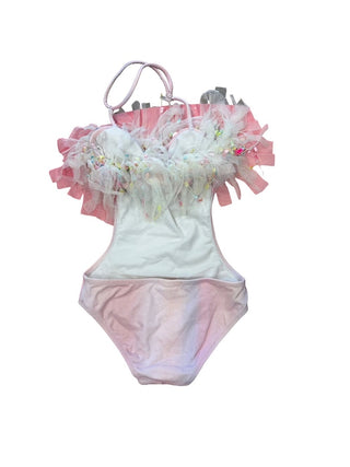 Stella Cove Pink w/confetti tulle swim suit, 4 years