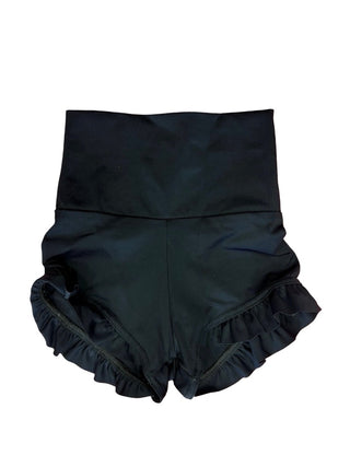 Balera Dance Black bike shorts w/ruffles