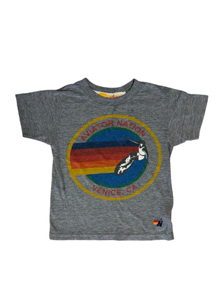 Aviator Nation Heather grey surf logo tshirt, 6 years
