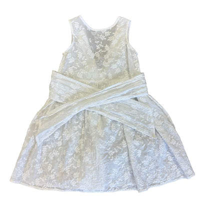 Vignette white w/embroidered flower dress, 4 years