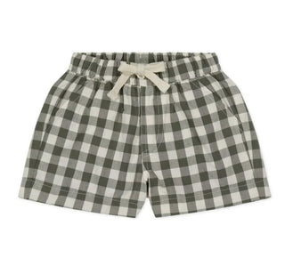 Jamie Kay Organic Cotton Louis Short, Green Gingham , 5 years