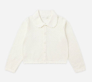 Rylee + Cru Scalloped Knit Cardigan with Collar, 4-5 years